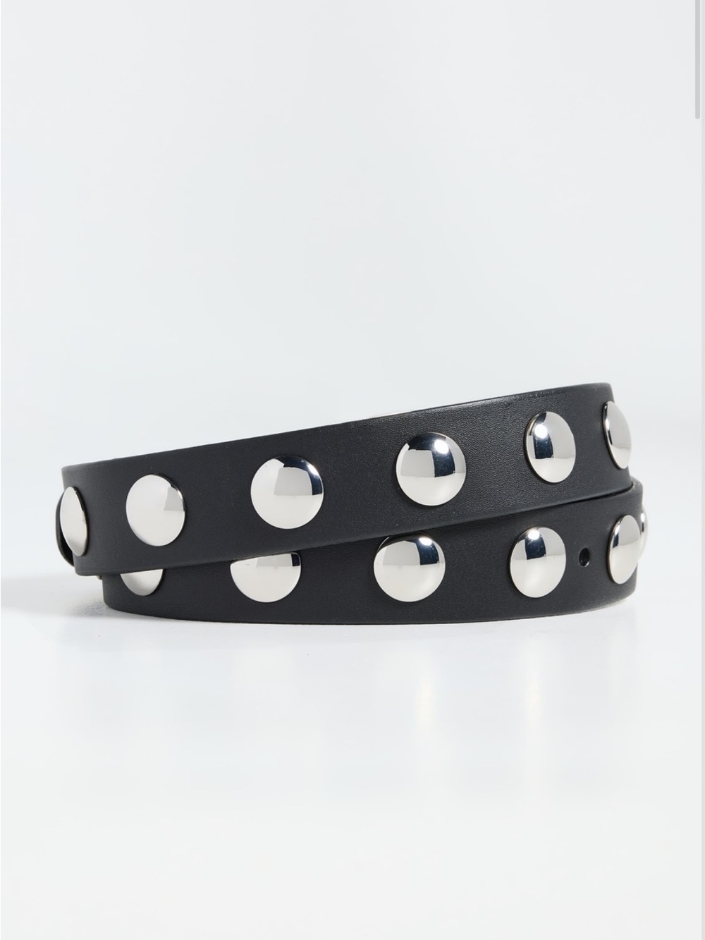 Madewell Clean Western Studded Leather Belt Black Silver Medium 29-31” - Picture 3 of 12